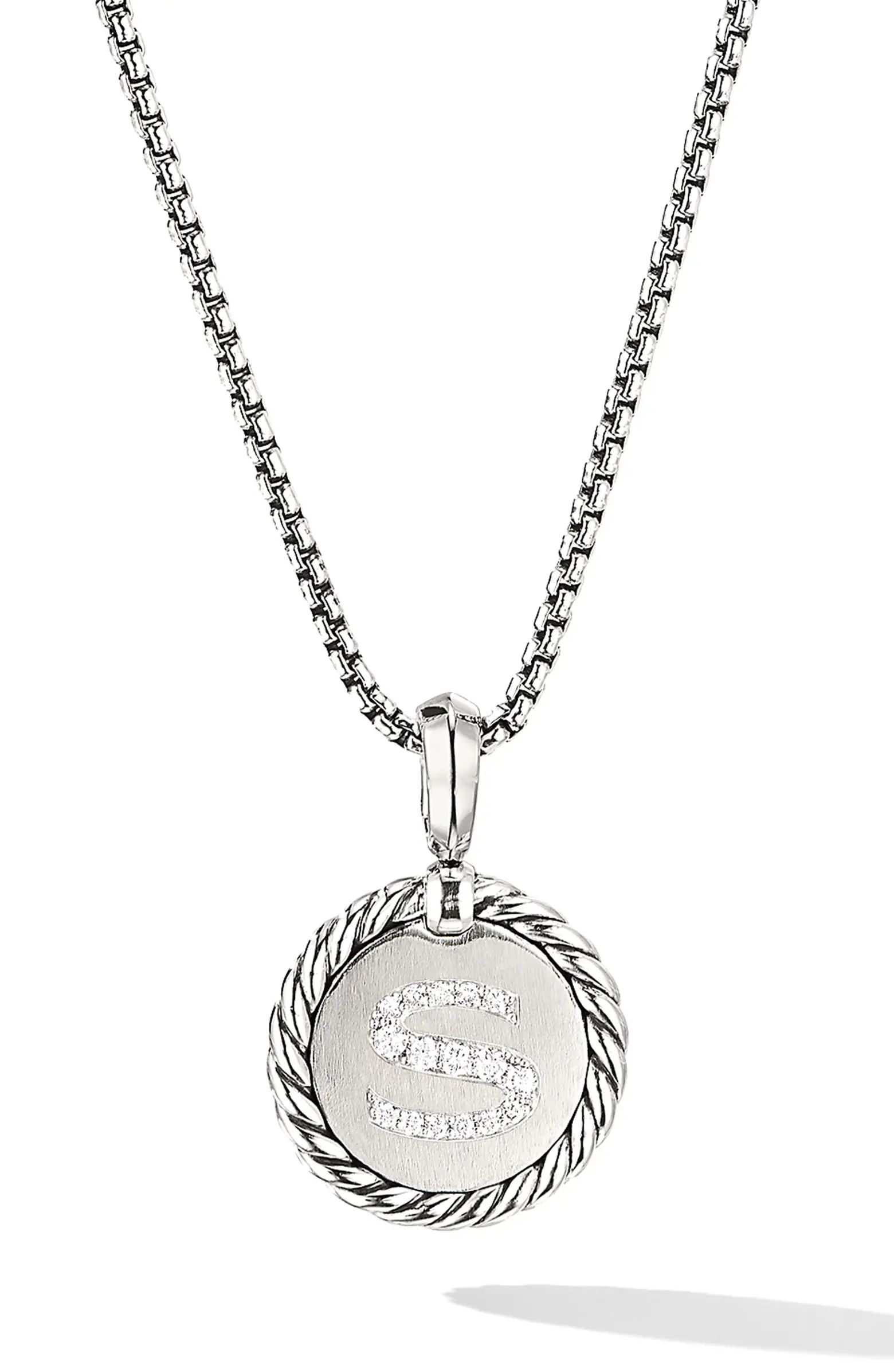 David Yurman Initial Charm Necklace with Diamonds | Nordstrom | Nordstrom