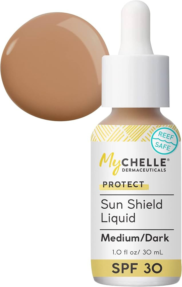 MyChelle Dermaceuticals , Sun Shield Liquid SPF 30 Medium/Dark (1 Fl Oz) - Tinted Sunscreen for A... | Amazon (US)