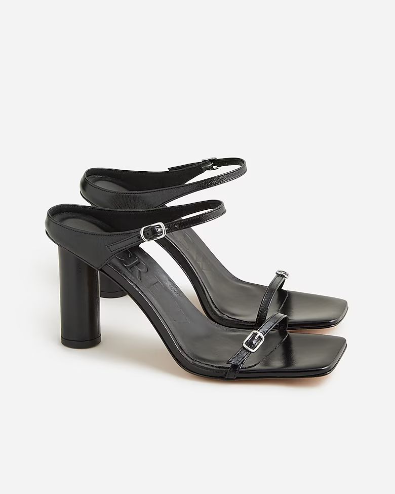 Rounded-heel sandals in leather | J.Crew US