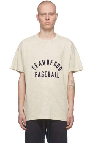 Grey 'Baseball' T-shirt | SSENSE