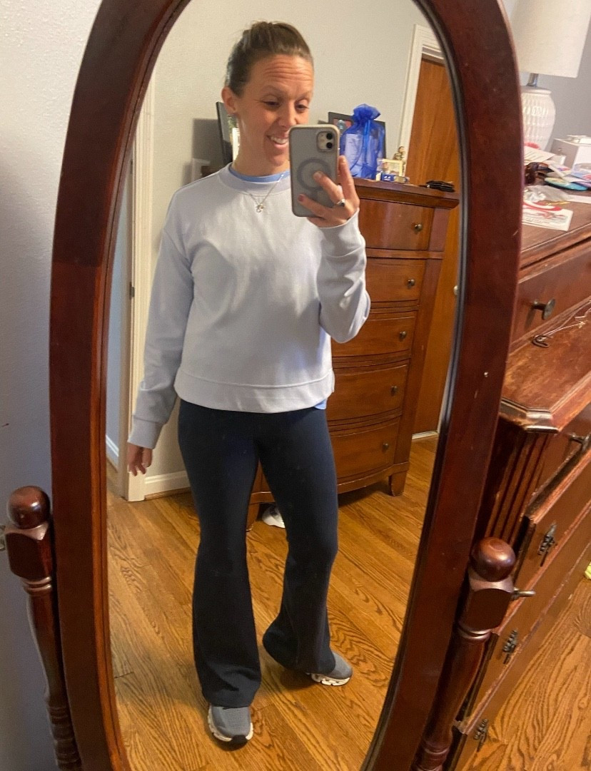 $22 - These flare leggings are amazing; they  are so soft and give quite the impression of being a much pricier brand.  My sweatshirt is on sale and is just as soft as the pants.  This is such a cozy outfit  


#target #athleta #flareleggings #designerdupe #under25 #giftforher #athleisure #LTKActive @Target 








#LTKU #LTKOver40 #LTKSaleAlert