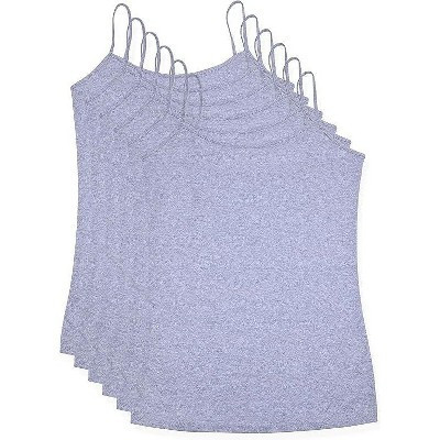 Studio 3 Women's Basic Cami Tank Tops Adjustable Spaghetti Strap Essential Camisole Value Pack, 6 pcs Grey, 2X | Target
