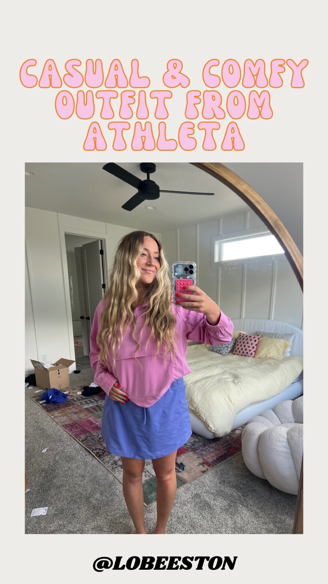 Athleta outfit! Love this workout skirt & cute jacket. 

Linked my phone case too! 