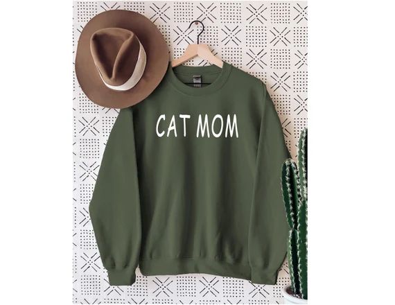 Cat Mom Sweatshirt, Kitty Mama Sweatshirt, Gift for Her, Mother's Day Gift, Kitten, Cat Lady, Res... | Etsy (US)