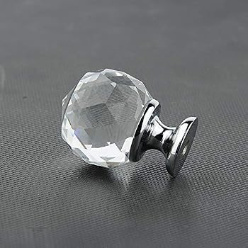 MDPLY 5 Pcs Crystal Glass Cabinet Knobs - 30mm Ball Shape Pulls Handles for Drawer Dresser Kitchen C | Amazon (US)
