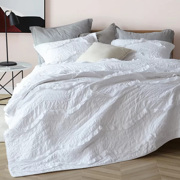 Taft Relaxing Chevron Ruffles Quilt | Wayfair North America