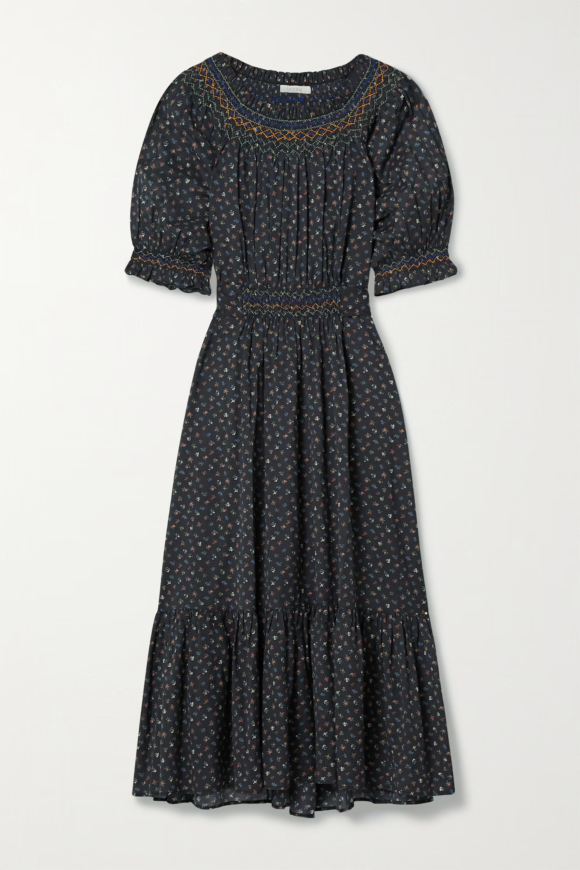 Isidore belted ruched floral-print organic cotton-blend voile midi dress | NET-A-PORTER (UK & EU)