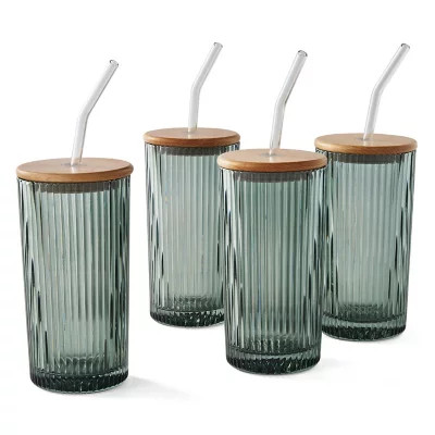 Member's Mark 4-Pack Glass Tumblers with Beech Wood Lids | Sam's Club