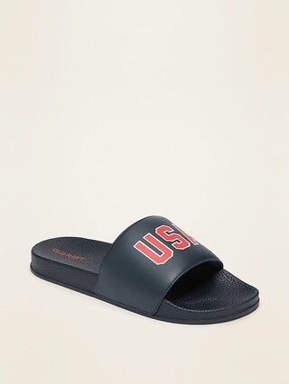 Faux-Leather Pool Slide Sandals for Boys | Old Navy (US)