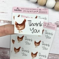 Thank You Egg Carton Sticker - Custom Label Cute Chicken Stickers Hen Lover Gift Idea | Etsy (US)