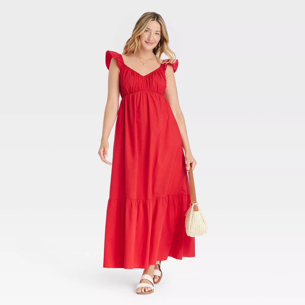 Women's Flutter Cap Sleeve Maxi A-Line Dress - Universal Thread™ | Target