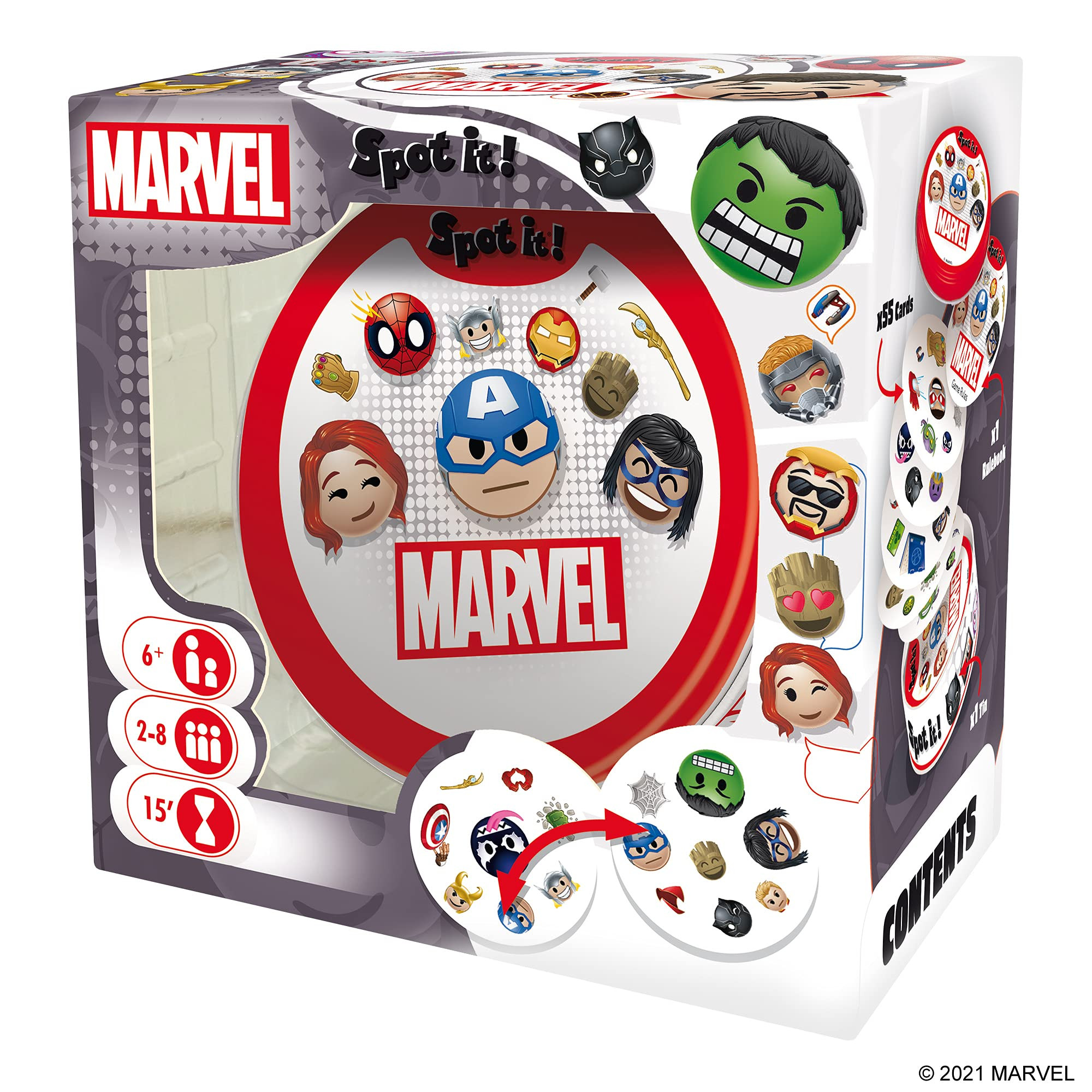 Zygomatic Spot It! Marvel Emojis - Marvel Super Heroes Family Card Game for Superhero Fun! Fast-P... | Amazon (US)