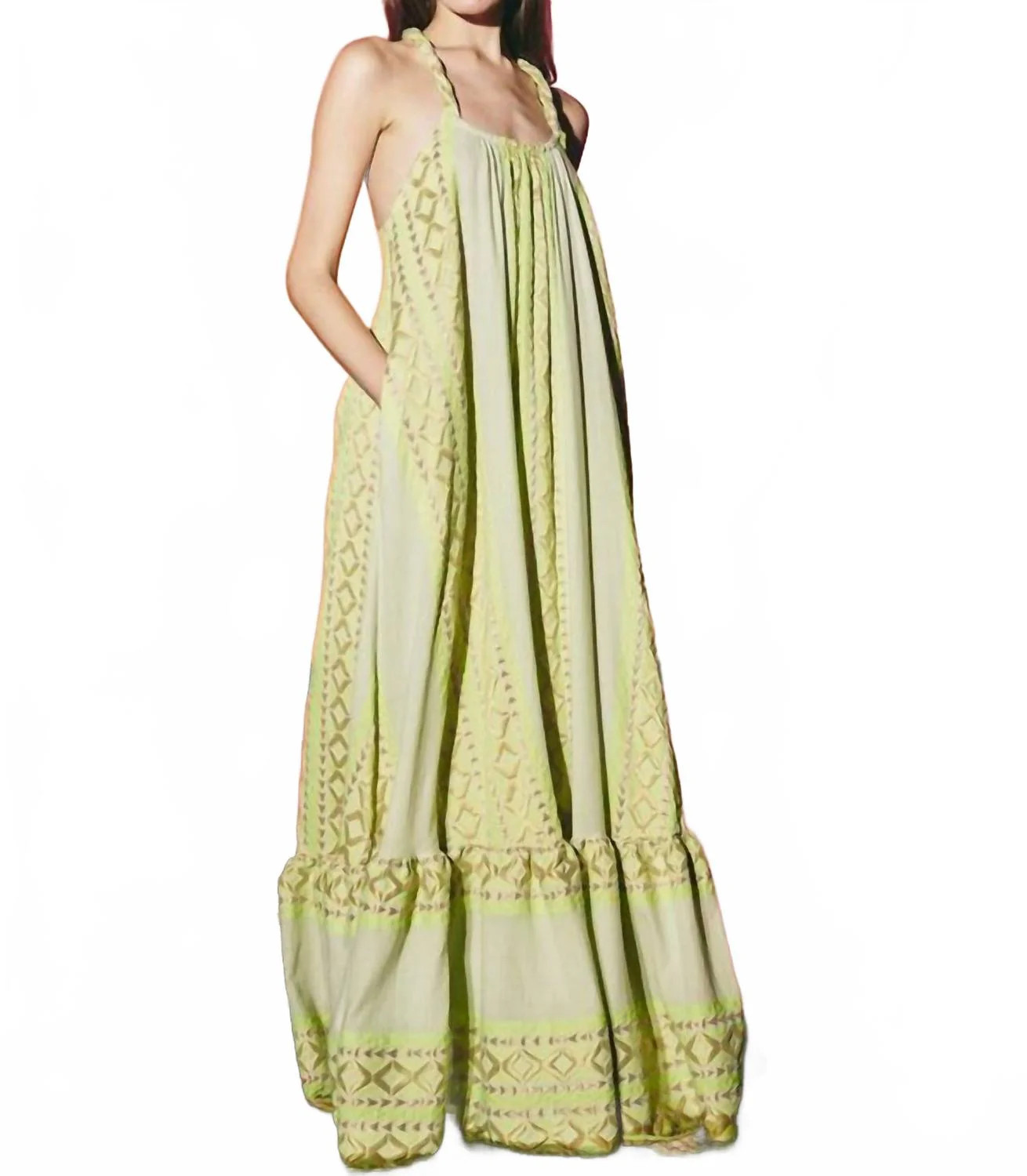 Spaghetti Strap Maxi Dress In Pistachio | Shop Simon