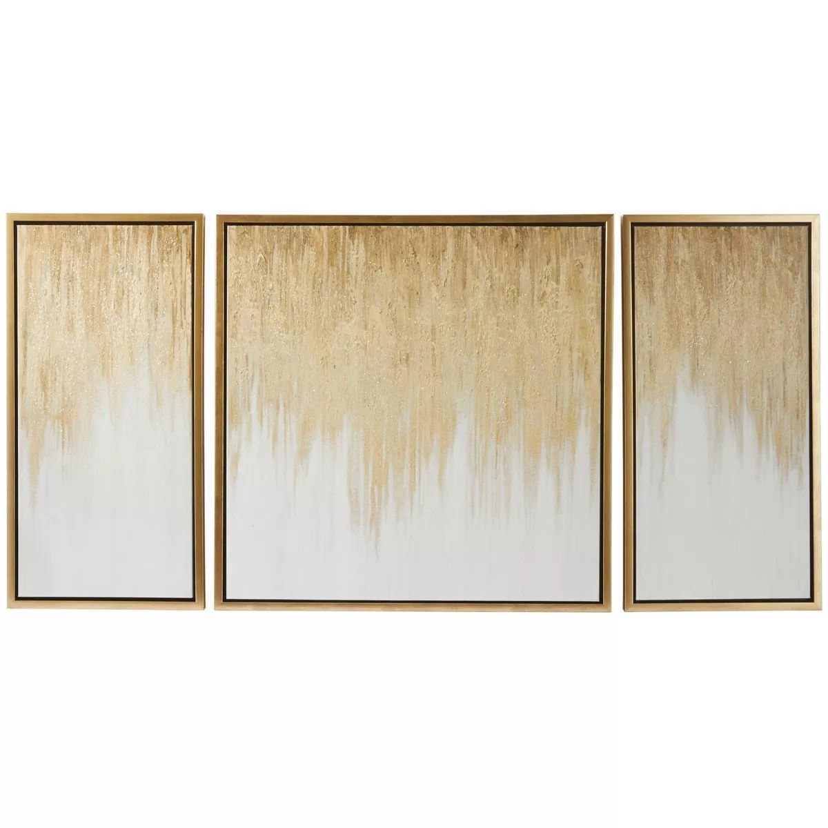 Set of 3 Canvas Geode Ombre Framed Wall Arts with Gold Frame - Olivia & May | Target