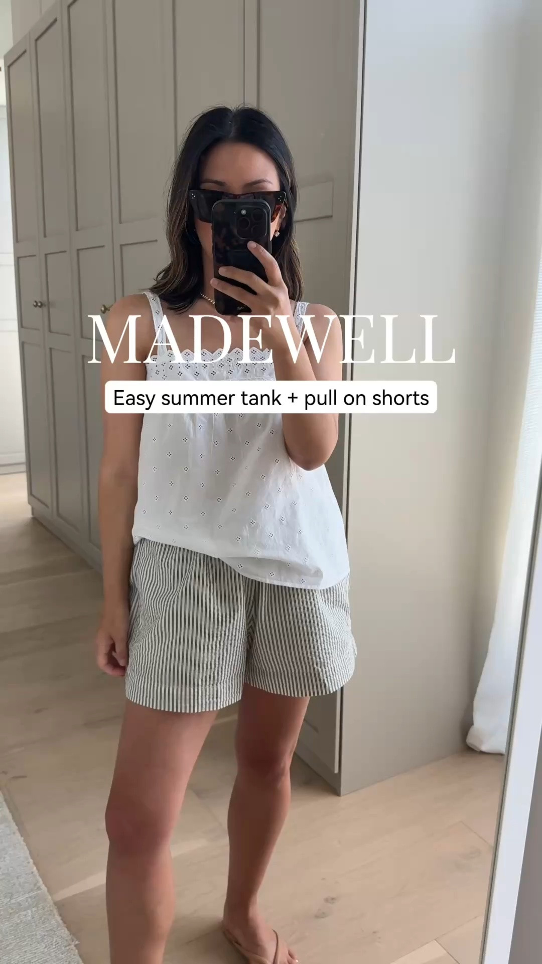 Obsessed with this tank from @Madewell - it has adjustable straps and is so easy to dress up or down. Wearing the tank in small and shorts in medium. #madewell #madewellpartner #ad

#LTKPetite