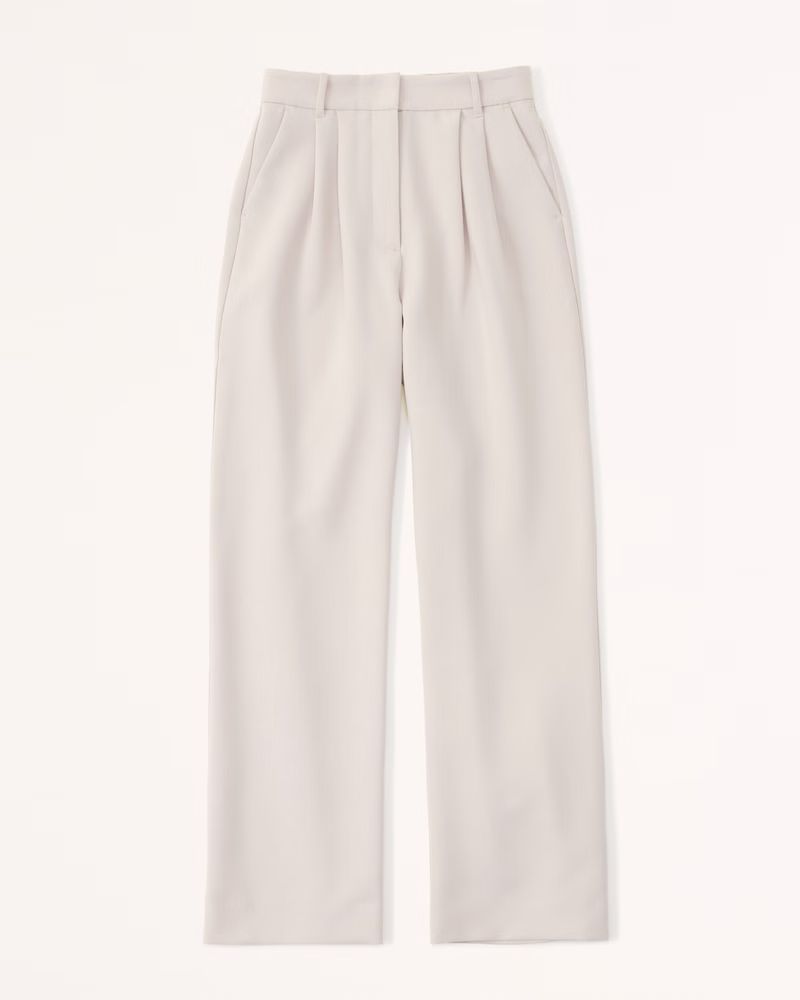 Abercrombie & Fitch Women's A&F Sloane Tailored Pant in Light Taupe - Size 24L | Abercrombie & Fitch (US)