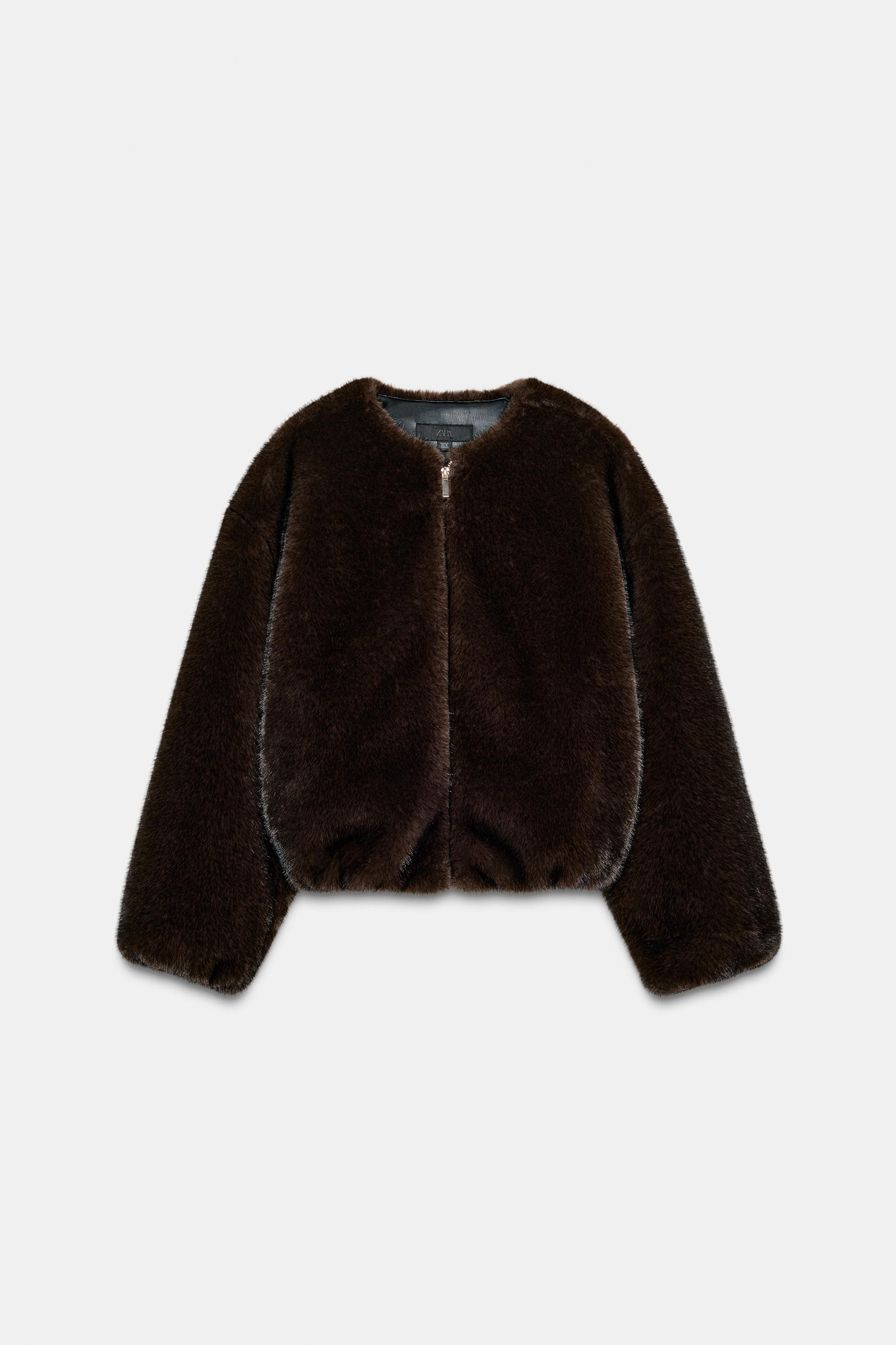 FAUX FUR BOMBER JACKET | Zara AU
