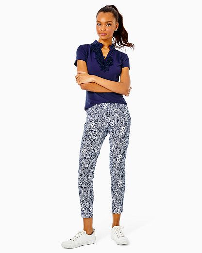 Women's UPF 50+ Luxletic 28" Corso Pant in Navy Blue, Gday Mate Golf - Lilly Pulitzer | Lilly Pulitzer