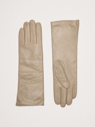 Cashmere-Lined Long Leather Gloves | Banana Republic (US)