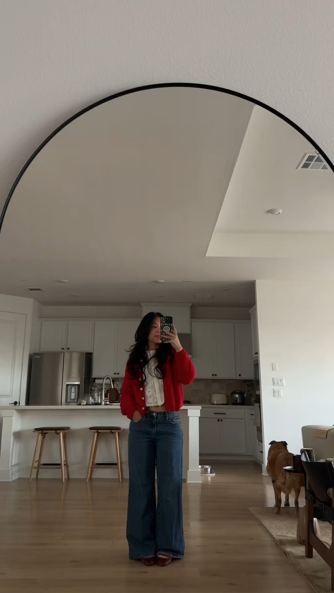 The perfect pop of red ♥️ cardigan from American vintage 

#LTKValentine #LTKootd #LTKPetite