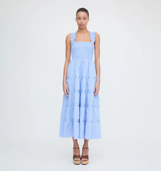 The Kimmy Nap Dress - Blue Stripe | Hill House Home US
