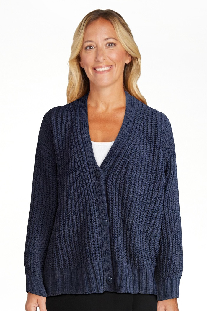Scoop Women's Oversized Ribbed Cardigan Sweater, Midweight, Sizes XS-XXL | Walmart (US)