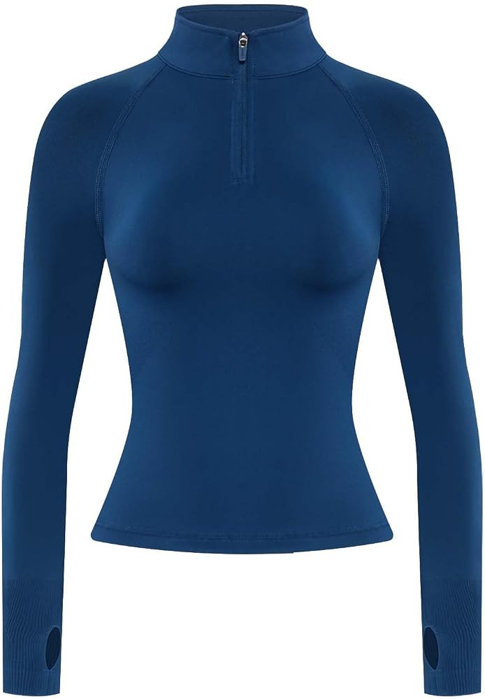 AUROLA Influence Workout Jacket for Women, Half Zip Cropped Slim Fit Long Sleeve Yoga Jackets Ath... | Amazon (US)