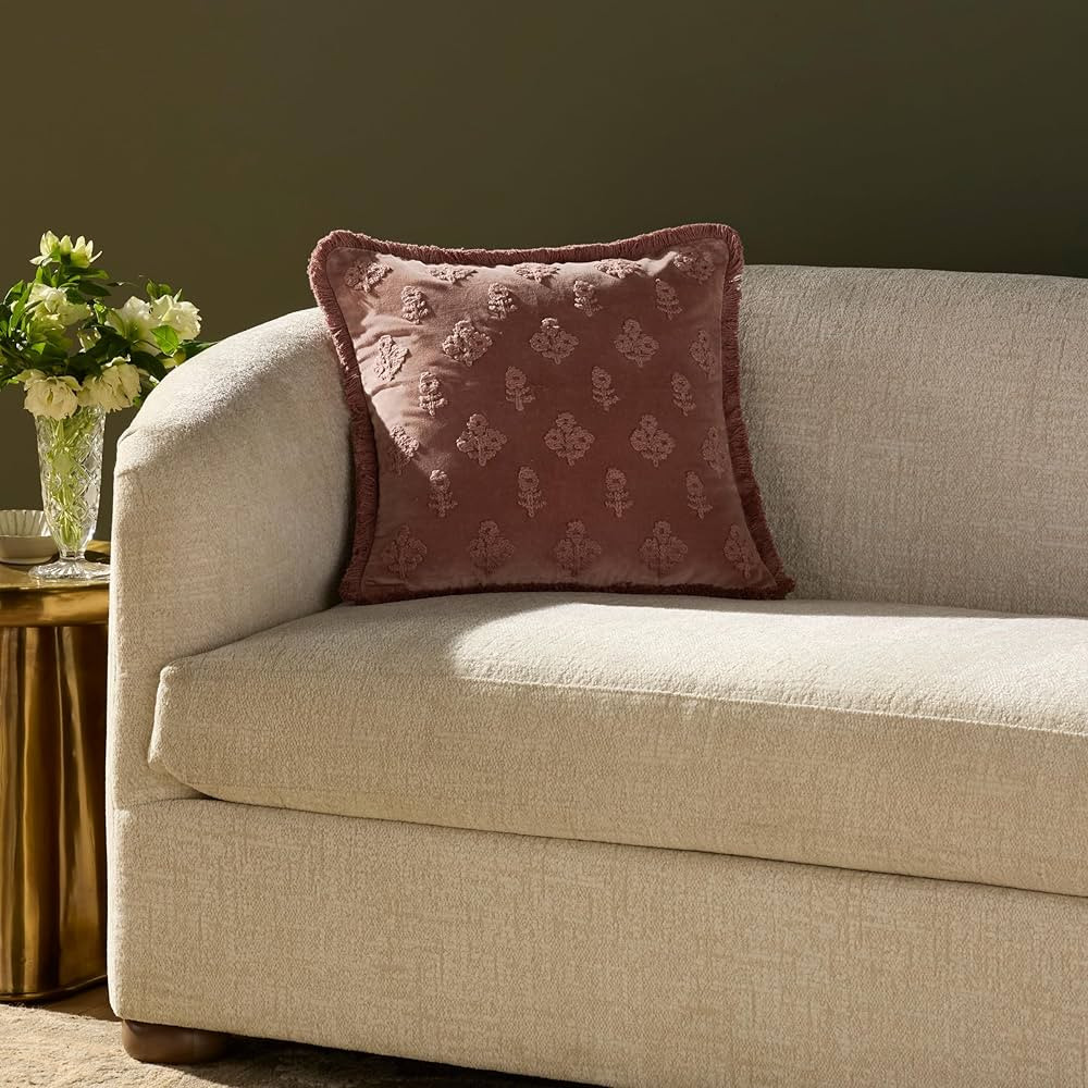 Loloi Chris Loves Julia Darla Collection PCJ0025 Mauve 18'' x 18'' Cover Only Pillow | Amazon (US)