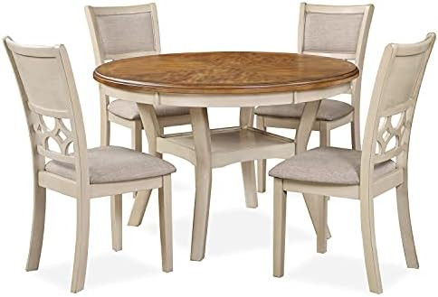 New Classic Furniture Mitchell 5-Piece Dining Set with 1 Table and 4 Chairs, Bisque/Brown | Amazon (US)
