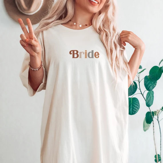 Comfort Colors Retro Neutral Bride Shirt | Bride To Be Shirt,Bride Tshirt,Bride Tee,Wedding Shirt... | Etsy (US)