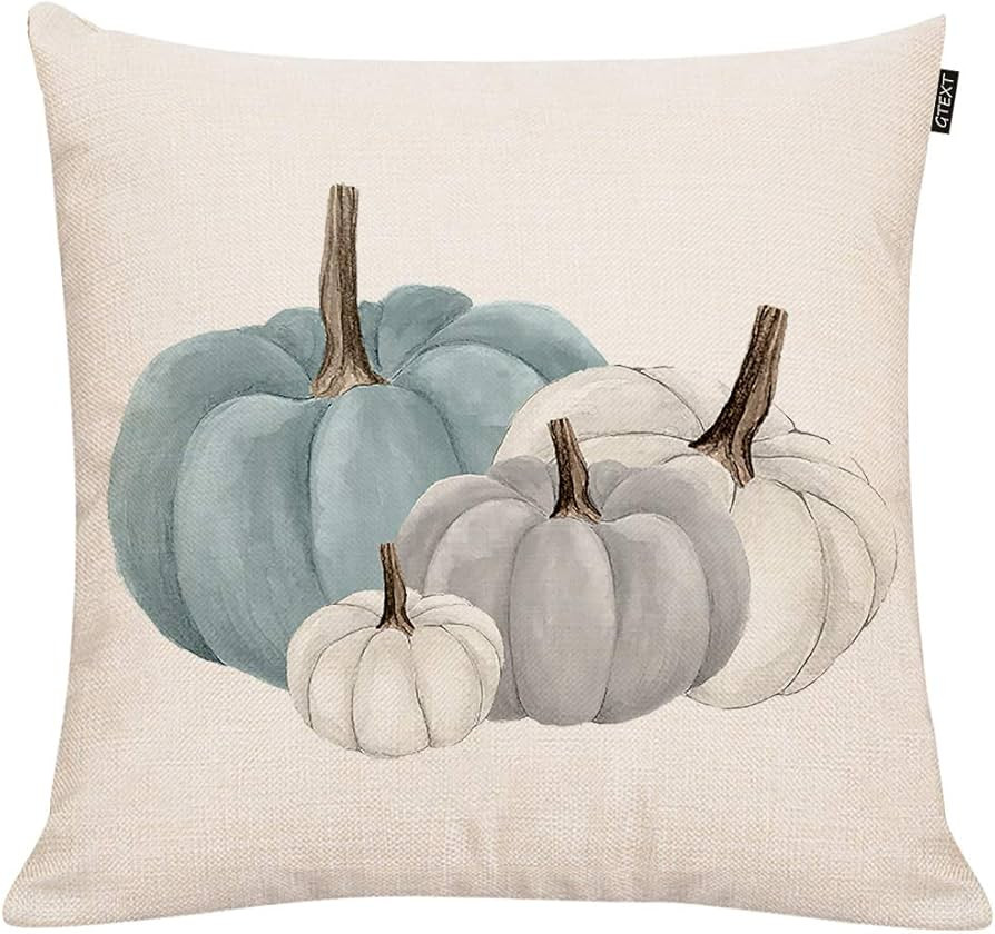 GTEXT Fall Pumpkins Throw Pillow Cover Autumn Decor Drawing White Pumpkin Pillow Case for Couch S... | Amazon (US)