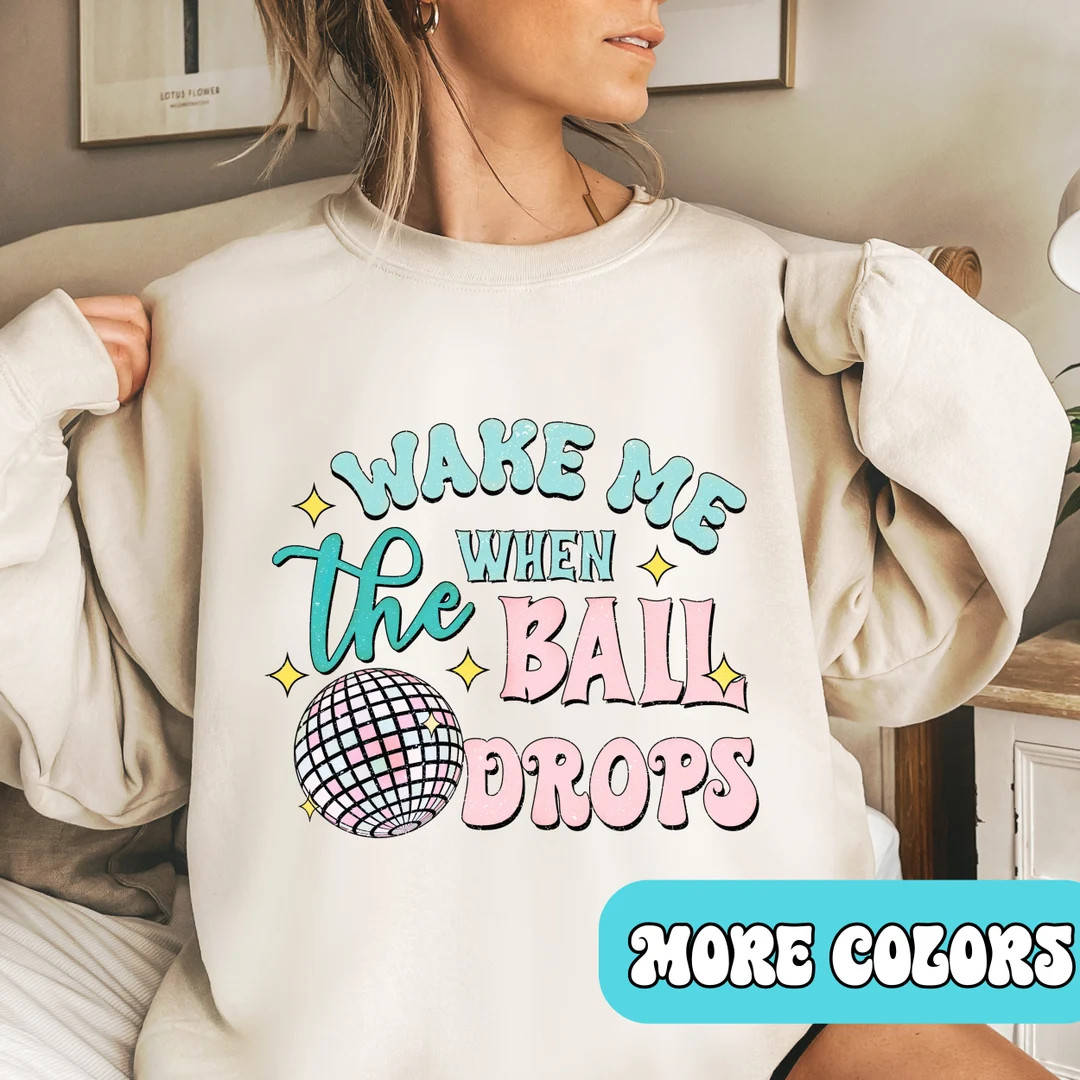 Happy New Year 2024 Sweatshirt NYE Shirt With Disco Ball Wake - Etsy | Etsy (US)