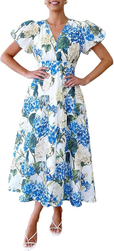 Womens Summer Floral Maxi Dress Wedding Guest Party Long Dresses 2026 | Amazon (US)