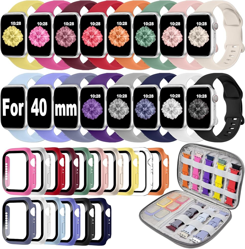 16 Pack Band Compatible with Apple Watch Bands 40mm 41mm 42mm 44mm 45mm 46mm for Women Men, Scree... | Amazon (US)