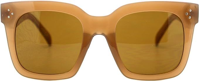 Womens Oversized Fashion Sunglasses Big Flat Square Frame UV 400 | Amazon (US)