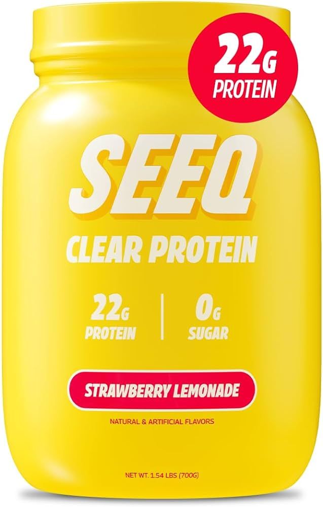 SEEQ Clear Whey Isolate Protein Powder, Strawberry Lemonade - 25 Servings, 22g Protein Per Servin... | Amazon (US)
