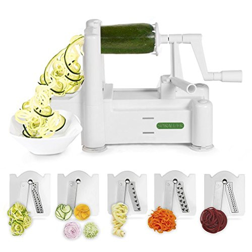 Spiralizer 5-Blade Vegetable Slicer, Strongest-and-Heaviest Duty, Best Veggie Pasta & Spaghetti Make | Amazon (US)