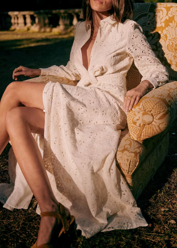 Bella Dress - Ecru - Organic Cotton - Sézane | Sezane Paris