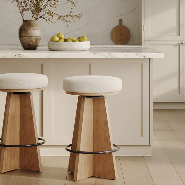 Swivel Bouclé Counter Stool
