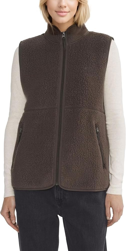 Womens Fuzzy Fleece Vest Casual Warm Sleeveless Zip Up Sherpa Vest Jacket with Pockets for Fall/W... | Amazon (US)
