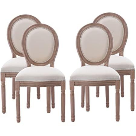Guyou Cane Dining Chairs Set of 8, Farmhsoue Upholstered Dining Room Chairs with Round Rattan Bac... | Amazon (US)