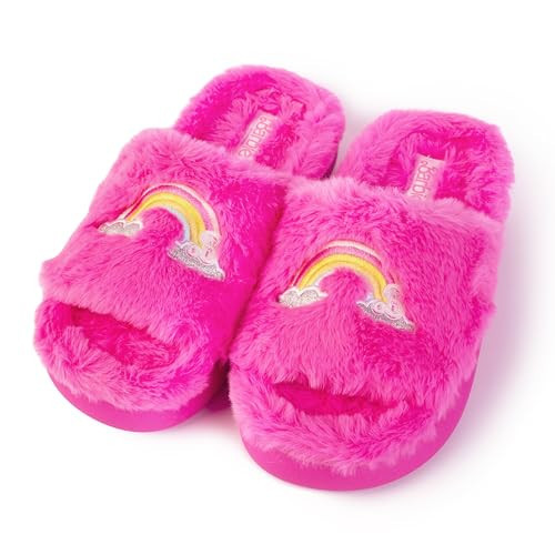 Barbie Cozy X-Band and Open Toe Faux Fur Memory Foam Indoor Outdoor Soled Slipper in XS-XL | Amazon (US)