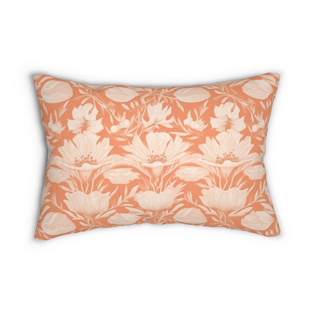 Lumbar Pillow Wildflowers in Peach Fuzz, Monotone Modern Designer Lumbar Pillow - Etsy | Etsy (US)