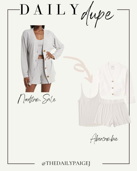 If you love the open edit loungewear set from the Nordstrom Anniversary Set, but it’s sold out in your size, think about these pajamas from Abercrombie! This tank and short set from Abercrombie would be so cute paired with a chunky cardigan to look just like the set from the N Sale. Also, Abercrombie is also having a 20% off sale! These will be just as comfy and cozy. 

N Sale, Nordstrom Sale, Nordstrom Anniversary Sale, Nordstrom Sale, Nordstrom outfit of the Day, Nordstrom Rack, Nordstrom Accessories, Nordstrom Style, Nordstrom on Sale, Sale Finds, N Sale Dupes, Nordstrom Sale Dupes, Abercrombie Loungewear, Abercrombie Cardigan, Loungewear on Sale, Travel outfit

#LTKunder50 #LTKunder100 #LTKxNSale