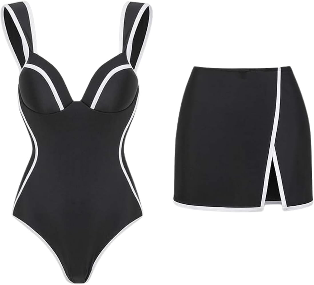 FLAXMAKER Women's One Piece Swimsuit Slimming Tummy Control Bathing Suit Block Adjustable Lace Up... | Amazon (US)