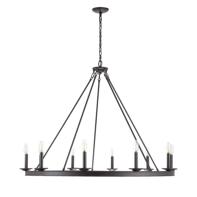 Safavieh Telta 10-Light Oil Rubbed Bronze (Black) Rustic Chandelier | Lowe's