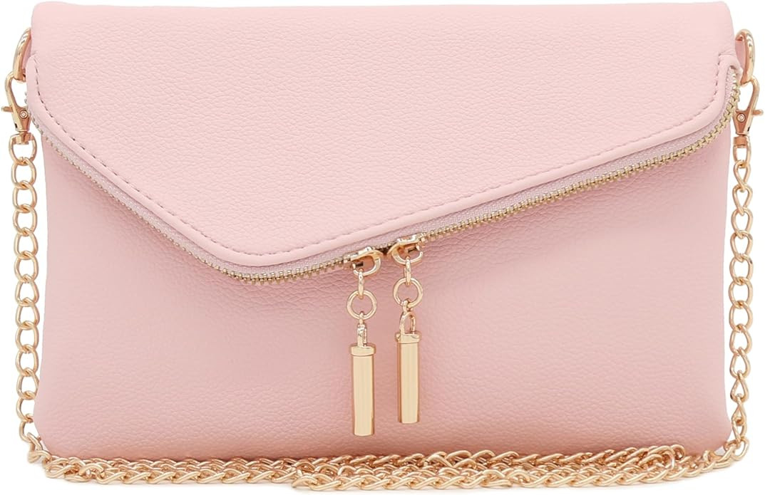 FashionPuzzle Envelope Wristlet Clutch Crossbody Bag with Chain Strap | Amazon (US)