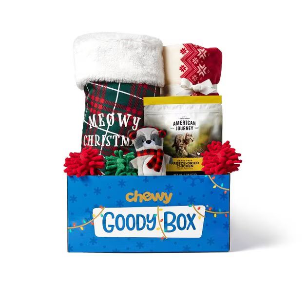 Goody Box Holiday Cat Toys, Treats, Blanket & Stocking | Chewy.com