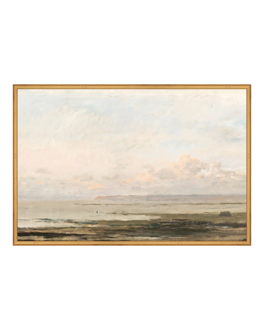 FRAMED. Olive Green and Beige Art. Beach Landscape Painting. | Etsy (US)