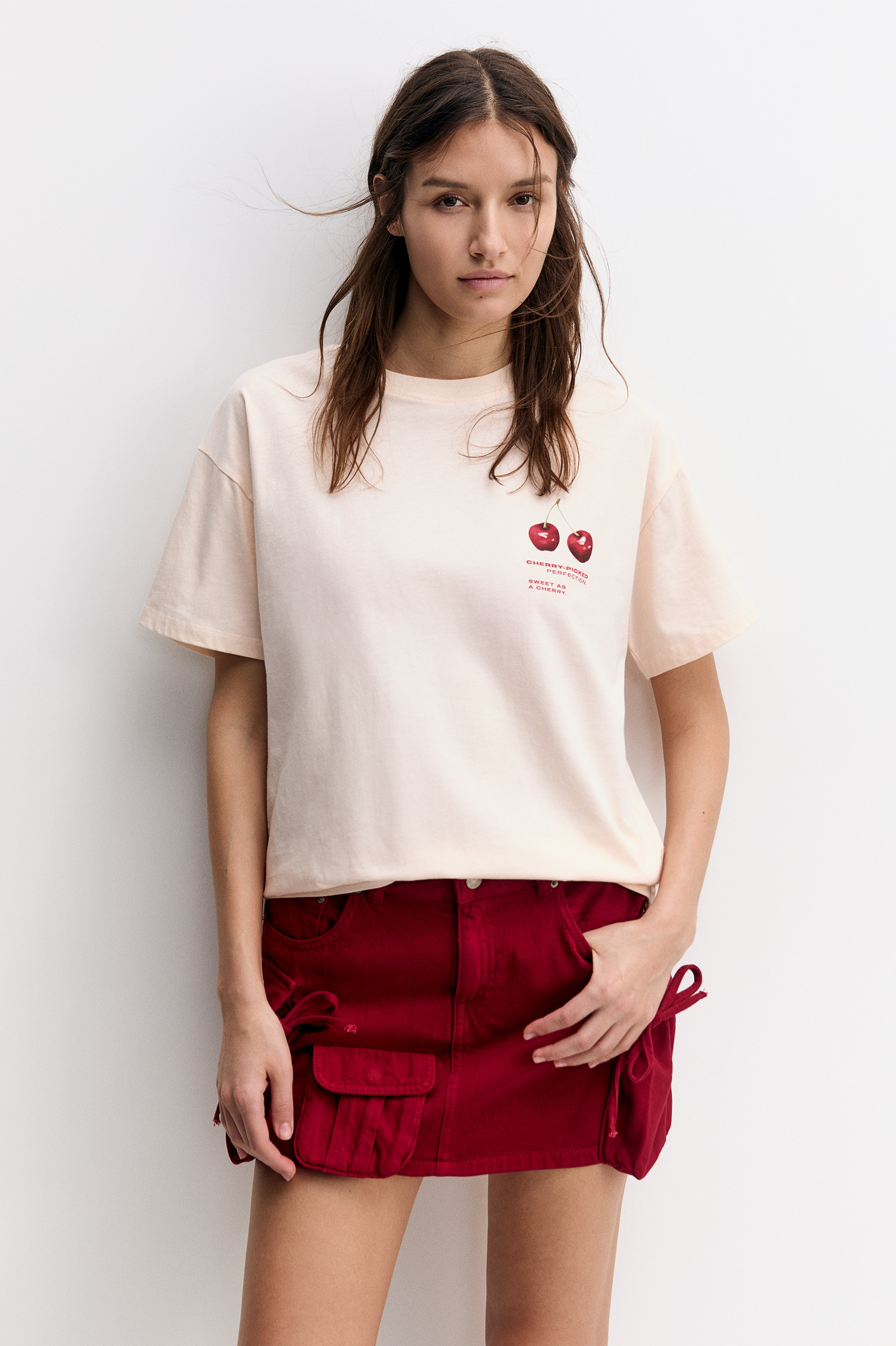 Cherry graphic T-shirt | PULL and BEAR UK